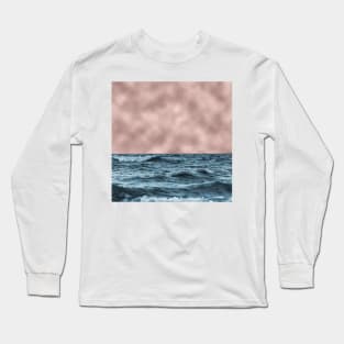 Rose gold skies over the ocean Long Sleeve T-Shirt